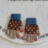 Guantes de Punto Jacquard Gruesos de Invierno Cálidos y Elegantes de Cinco Dedos para Niños y Niñas