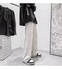 Pantalones Casuales Arrugados con Ondas para Hombre Primavera y Otoño Holgados Colgantes Rectos Pantalones de Moda Coreana