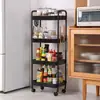 Estante de Almacenamiento Móvil para Cocina y Baño de Pie, Estante para Snacks, Estante de Almacenamiento Multicapa para Mesita de Noche de Dormitorio
