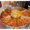 Acero Inoxidable Estilo Hong Kong Olla Caliente Hanliang Olla de Vísceras de Res Olla de Arroz de Patas de Cerdo Olla para Mostrar Platos Estofados Olla para Mostrar Vísceras de Res Fijo,