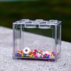 Cubo de Bloques de Construcción Completamente Transparente Pecera Mini Pequeño de Escritorio Creativo Cubo Caja de Peces Tanque de Medusas Caja de Peces Ornamentales Transparente HD