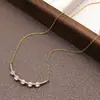 Nuevo Estilo Collar de Sonrisa Tachonado con Diamantes, Lujo Ligero, Sensación de Alta Gama, Cadena para Clavícula, Diseño de Nicho, Collar de Sonrisa Tachonado con Diamantes para Mujer