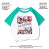 Kpop Hunter Bruxa Grupo Periférico Estampa Estampada Camiseta Fina de Manga Curta Meninas Meninos Estilo Coreano Camiseta Roupa de Família Moderna