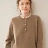 Suéter de Punto de Cachemira Nuevo para Mujer Otoño/Invierno 2026 Clásico Ajuste Delgado Versátil Suéter de Punto Base de Lana