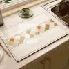 Mantel individual estilo americano, Mantel aislante del calor y absorbente de agua para encimera, Tapete escurridor de tierra de diatomeas para cocina, lavable, no requiere lavado, Posavasos, Protector de encimera