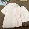 Conjunto de Pijama Casual de Verano 2026 en Color Rosa Claro con Lunares, Mangas Cortas con Solapa y Shorts, Se Puede Usar Afuera Diariamente, Pijama Femenino