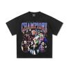 Primavera y Verano 2025 Nuevo Transfronterizo Liga de Campeones 2015 Camiseta de Algodón Pesado de Manga Corta para Hombre y Mujer Americano Vintage Lavado Viejo