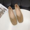 2021 primavera e verão novos sapatos baixos femininos sapatos baixos de boca rasa sapatos baixos confortáveis de camurça sapatos de bico quadrado atacado