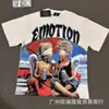 2026S Transfronterizo Em Marca de Moda Americana Ángel Retro Logo de Pedrería Hip-Hop Holgada Manga Corta Estampado Completo Camiseta de Pareja