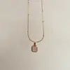 Colar Minimalista Versátil Europeu e Americano, Corrente de Clavícula Quadrada, Design de Nicho, Corrente de Pescoço de Alta Qualidade, Estilo Cool, Pingente Vintage para Mulheres