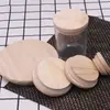 Taza de vidrio para vela perfumada personalizada, diseño simple con tapa, recipiente de vidrio de cera de soja, taza de vela de boca ancha, taza de vela de vidrio