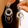Brincos de Metal da Moda Estilo Old Money Europeu e Americano, Brincos Longos com Pingente de Franja Vintage com Senso de Elegância