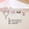 Novedad Studs para Hélice 316L Acero de Titanio Agujas, No Necesita Quitarse para Dormir, Pendientes de Tarjeta Rosa, Lindos Accesorios de Piercing para Oreja Estilo Coreano Dulce