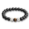Pulsera Transfronteriza Europea y Americana Moda Piedra de Vesícula Biliar Negra Turquesa Piedra Ojo de Tigre Pulsera de Cuentas para Hombre Espaciador Pulsera de Cuentas Puras Pulsera