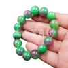 Pulsera de cuentas de jade dragón, jade melocotón, jade rosa, jade verde, cuarzo roca, jade