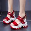 Sandalias de Cuña Nuevas 2024 Estilo Hada para Mujer Verano Populares Nuevas Celebridades de Internet Plataforma Plataforma Punta Abierta Sandalias de Tacón Alto