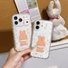 Funda floral de cuero negro de conejo Miffy adecuada para Apple 18 Pro Max, iPhone 17, linda 16 de dibujos animados 15 con protección de borde
