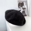 Sombrero tejido de mezcla de lana de conejo de otoño e invierno japonés para mujer, boina gruesa y cálida, sombrero de pintor O Home