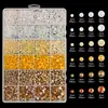 Caja de 24 compartimentos de fondo plano con perlas de imitación AB, diamantes de resina de fondo plano AB, kit de parches de joyería DIY para uñas y funda de teléfono