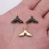 16X17Mm 1g Pulseira Colar Brincos Pingente Cauda de Baleia Óleo Pingado Cauda de Peixe Par Liga Acessórios de Joias Atacado