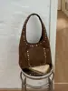 Bolso de hombro retro con tachuelas para mujer, estilo desierto simple de gran capacidad, moda europea y americana, verano 2025