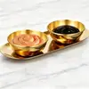 Cuenco de Salsa Dorado de Acero Inoxidable con Bandeja Plato de Condimento para Fondue Hogar Tazón Pequeño Set de Platos para Salsa para Sumergir Transfronterizo de Amazon