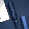 Paraguas de negocios plegable automático de 12 varillas con costilla doble y recubrimiento negro para días soleados y lluviosos 70% de descuento Paraguas parasol con impresión de logotipo opcional para fines publicitarios