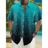 Moda Masculina Transfronteriza Tendencia Verano Camisa de Manga Corta Estilo Hawaiano Camisa Cardigan Casual Holgada Impresa en 3D