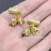 Nuevo estilo chino arena Orquídea Dorada cuentas de cobre colgante hebilla decorativa pulsera tejida a mano accesorios de colgante para collar