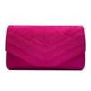 Bolsa de Mão Feminina Transfronteiriça, Bolsa de Festa Estilo Europeu e Americano, Bolsa de Festa de Veludo com Padrão de Três V, Bolsa de Festa Feminina Versátil e Fashion