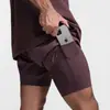 Pantalones cortos de running para hombre, doble capa, estilo dos piezas falsas, deportivos, fitness, transpirables, entrenamiento de baloncesto, pantalones de jogging americanos
