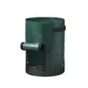 Bolsa redonda de PE para plantar patatas transpirable de color verde oscuro para plantas, jardinería, bolsa para plántulas, cubo para plantar verduras, bolsa de cultivo