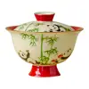 Taza de Té de Cerámica Panda Paradise con Tapa para Preparar Té, Tazón de Té Negro Estilo Palacio con Tapa, Juego de Té Doméstico de Alta Gama, Antiescaldante