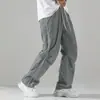 Calça Casual Solta Versátil de Verão Masculina Secagem Rápida Uso Diário Perna Reta Cordão Calça Longa em Estoque