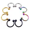 Anillo Falso para Nariz de Acero Inoxidable Barra en C Barra de Herradura 1.2*8+3 Bola Ligera Clavo Falso para Nariz Joyería para Piercing de Pezón en Herradura