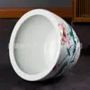 Jarrón de Cerámica Azul y Blanco con Flores de Jingdezhen, Jarrón de Loto, Jarrón Grande para Jardín, Jarrón de Peces Dorados, Acuario Azul y Blanco Paisaje Pintado a Mano, Sala de Estar Exterior