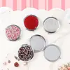 Comércio Exterior Transfronteiriço Espelho Redondo Pequeno Cravejado de Diamantes Espelho de Maquiagem Dupla Face Espelho Pequeno de Luxo Leve Celebridade da Internet com Tampa Flip Portátil para Meninas