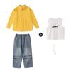 Ropa infantil de moda hip-hop para niñas, camisa moderna y genial, pantalones de mezclilla, traje de disfraz para baile grupal hiphop para niños