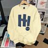 Estilo Coreano Gola Redonda Letra Forrado com Lã Engrossado Moletom Versátil Solto Estilo Harajuku Top Outono e Inverno Explosões Mesmo Estilo para Meninos e Meninas
