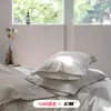 Estética de la Dinastía Song Clase A Juego de ropa de cama acolchada de algodón y lino estilo japonés con borde de volantes, ropa de cama de algodón lavado jacquard de color puro sin teñir