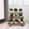Suporte para flores de madeira maciça, varanda, suporte para plantas verdes multicamadas, suporte para armazenamento de exposição multicarnuda, vaso de flores interno do chão ao chão, suporte para armazenamento de madeira maciça