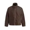Ropa Vintage Yidao Otoño 2026 Nuevo Estilo Americano Desestructurado Retro Cuello Alto Chaqueta Texturizada de Raya Vertical Abrigo Estilo Old Money