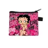Bolsa de monedas de dibujos animados Miss Betty Estampado LOVE Cierre de cremallera Almacenamiento Bolsa pequeña Portátil para niñas Llavero para monedas Venta al por mayor