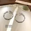 TH0592 Clip para Oreja de Banda de Möbius para Mujer Sin Perforación Pendientes Grandes de Círculo Redondo Personalidad de Nicho Puños para Oreja Accesorios de Pendientes Exagerados