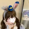 Chapéu de Orelha de Coelho Policial Judy Hopps Cosplay Desenho Animado para Mulheres, Chapéu de Domo Fofo, Boina Zootopia, Tendência
