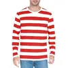 Moletom Listrado Clássico de Contraste 2025 Masculino Manga Longa Estampa 3D Colorida Casual Diário Gola Redonda