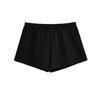Pantalones cortos deportivos casuales de color sólido con cintura elástica de estilo europeo y americano, novedad de verano de 2024, pantalones cortos de moda para mujer