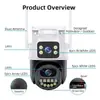 V380PRO Cámara tipo Bola HD WiFi para Exteriores Impermeable con Enlace de Pistola y Doble Lente Xiongmai