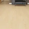 Piso SPC de plástico de piedra estilo crema madera clara sin formaldehído impermeable dormitorio sala de estar piso completo piso de cristal de piedra silencioso con bloqueo de cristal