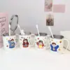 Un Juego de Cuatro Vasos para Enjuague Bucal Familiar para Uso en Casa 304 Lindos de Acero Inoxidable para Niños Apariencia Elegante Pareja Cepillado de Dientes y Lavado Dibujos Animados Ins